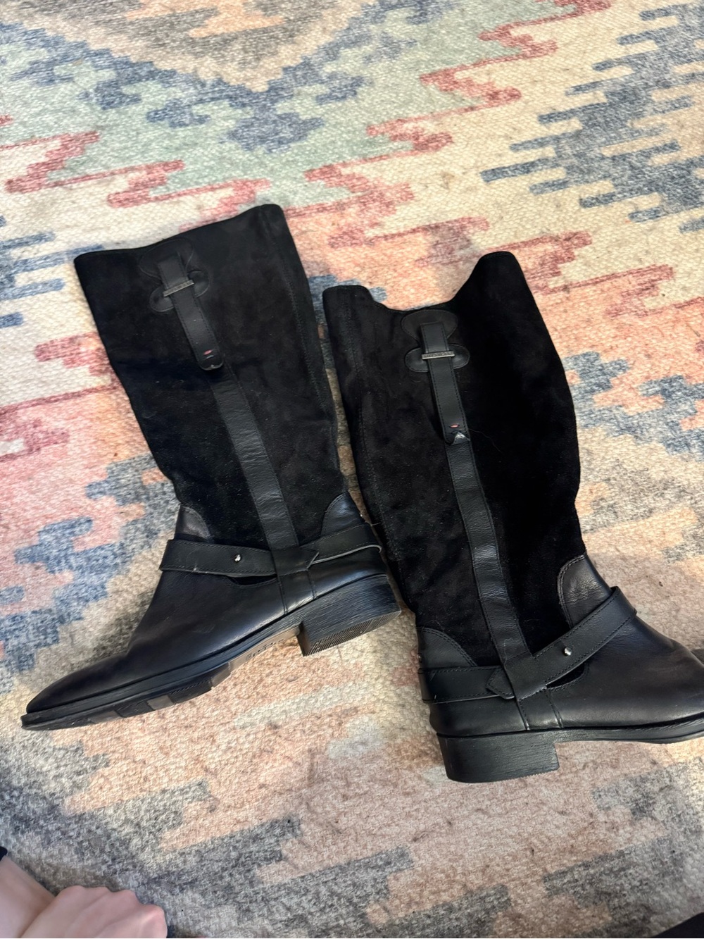 Tommy Hilfiger Black Suede & Leather Boots